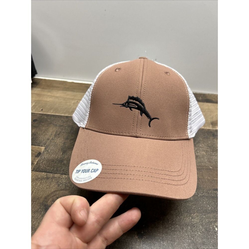 NWT Tommy Bahama Tip Your Cap Snapback Hat Salmon/ White Mesh Cocktail Recipe